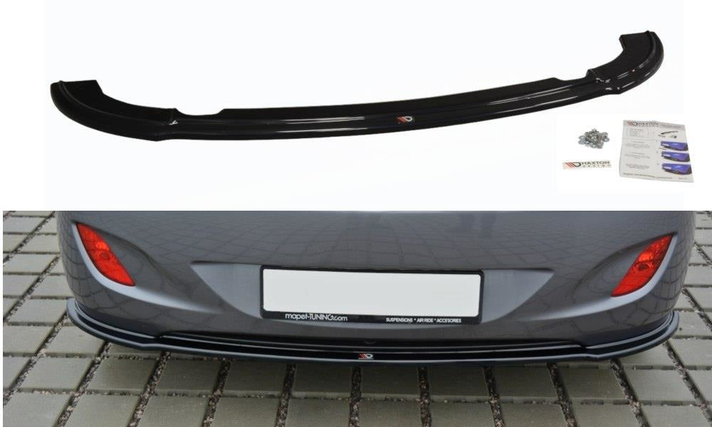 Maxton Design Mittlerer Diffusor Heck Ansatz passend für Hyundai i30 mk.2 schwarz Hochglanz