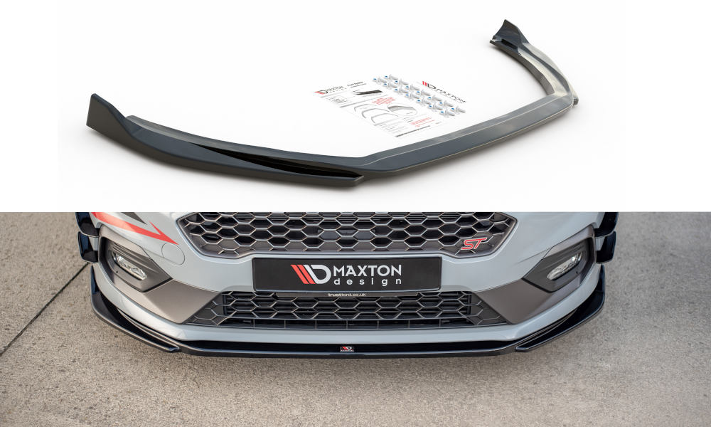 Maxton Design Front Ansatz passend für V.4 Ford Fiesta Mk8 ST / ST-Line schwarz Hochglanz