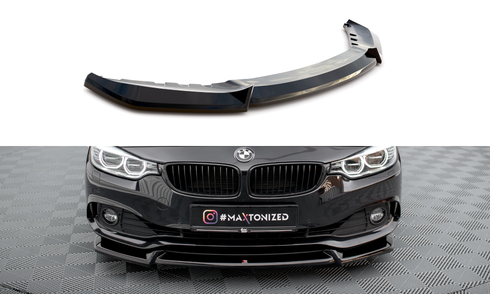 Maxton Design Front Ansatz V.2 für BMW 4er Gran Coupe F36 schwarz Hochglanz