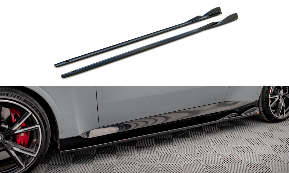 Maxton Design Seitenschweller Ansatz für V.1 für BMW 2 Coupe M-Paket / M240i G42 schwarz Hochglanz