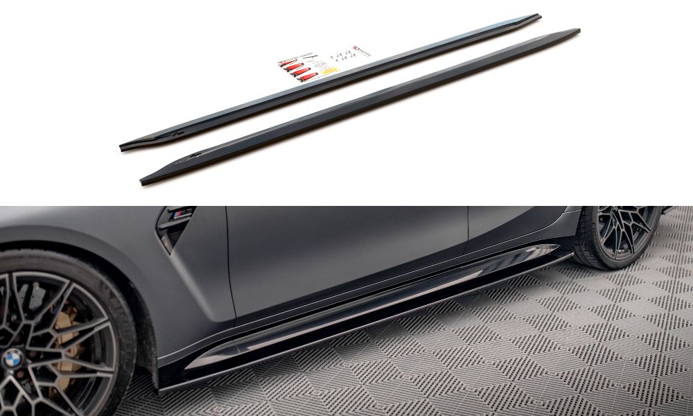 Maxton Design Seitenschweller Ansatz für V.1 für BMW M3 G80 schwarz Hochglanz