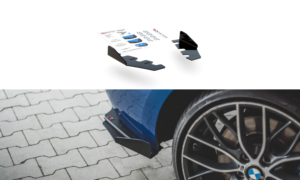 Maxton Design Hintere Seiten Flaps für BMW M135i F20 schwarz Hochglanz