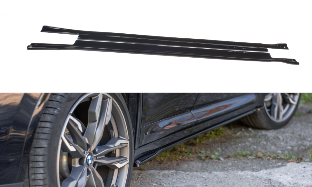 Maxton Design Seitenschweller Ansatz passend für BMW X4 M-Paket G02 schwarz Hochglanz