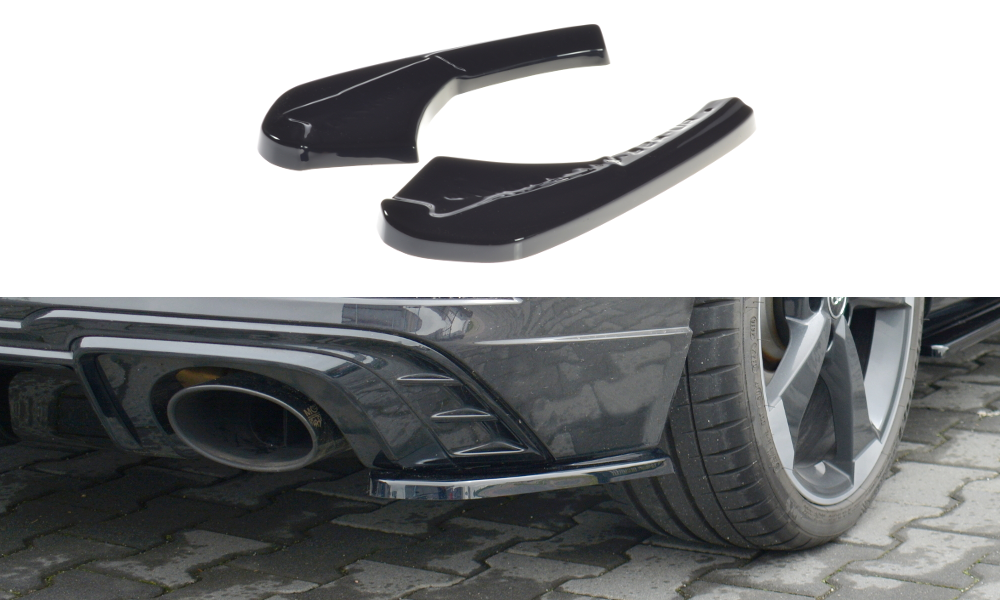 Maxton Design Heck Ansatz Flaps Diffusor passend für Audi RS3 8V FL Sportback schwarz Hochglanz