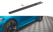Laden Sie das Bild in den Galerie-Viewer, Maxton Design Seitenschweller Ansatz für V.2 für BMW M2 F87 schwarz Hochglanz