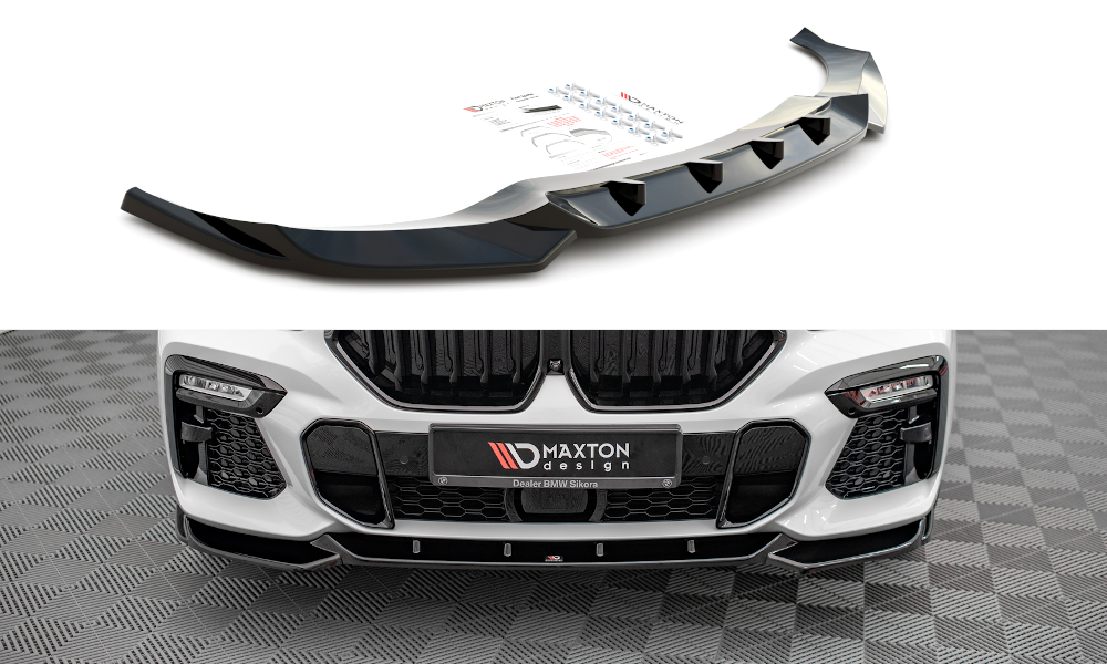 Maxton Design Front Ansatz V.1 für BMW X6 M-Paket G06 schwarz Hochglanz