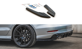 Maxton Design Heck Ansatz Flaps Diffusor passend für V.2 Audi S3 Limousine 8V Facelift schwarz Hochglanz