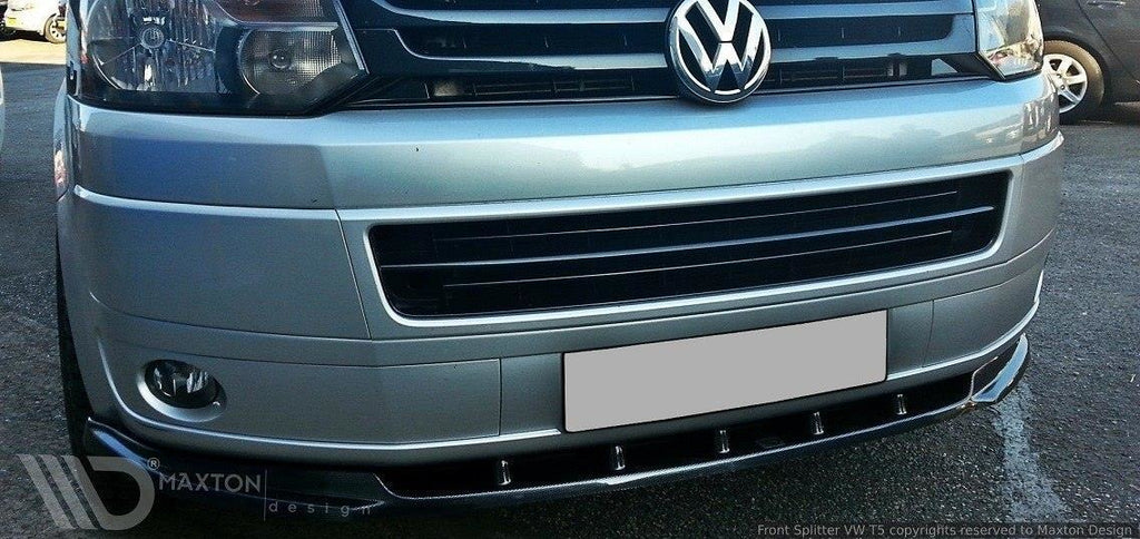 Maxton Design Front Ansatz passend für VW T5 Facelift schwarz Hochglanz