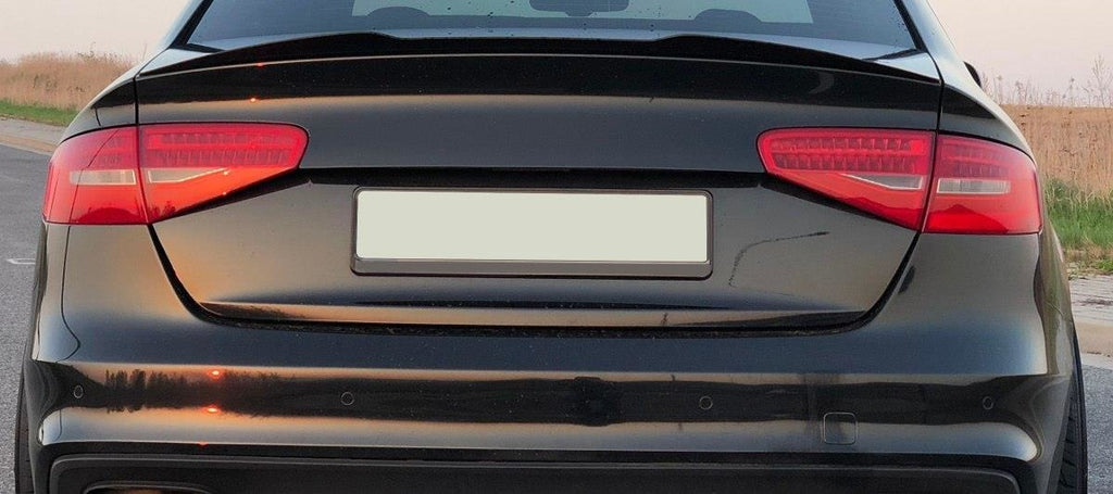 Maxton Design Spoiler CAP passend für Audi S4 B8 FL Limousine schwarz Hochglanz