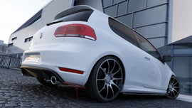 Maxton Design Heck Ansatz Flaps Diffusor passend für VW GOLF 6 GTI 35TH schwarz Hochglanz