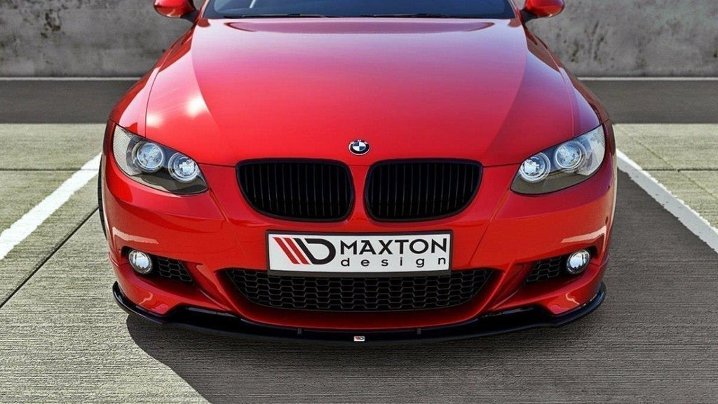 Maxton Design Front Ansatz passend für BMW 3er E92 M Paket vor Facelift schwarz Hochglanz