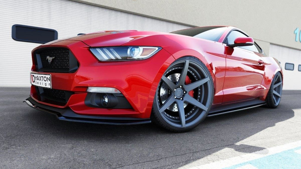 Maxton Design Seitenschweller Ansatz passend für Ford Mustang Mk6 schwarz Hochglanz