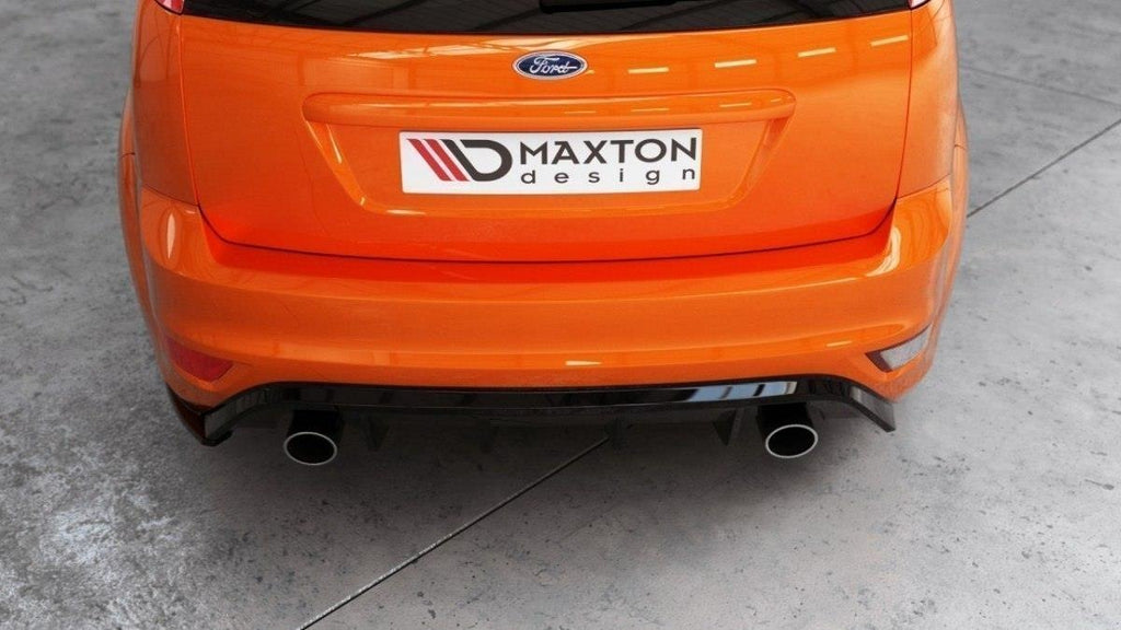 Maxton Design Heck Ansatz Flaps Diffusor passend für V.2 Ford Focus ST Mk2 FL schwarz Hochglanz