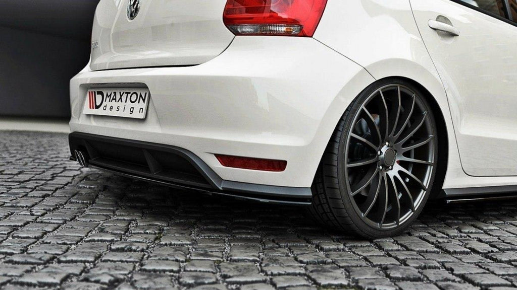 Maxton Design Diffusor Heck Ansatz passend für POLO MK5 GTI Facelift schwarz Hochglanz