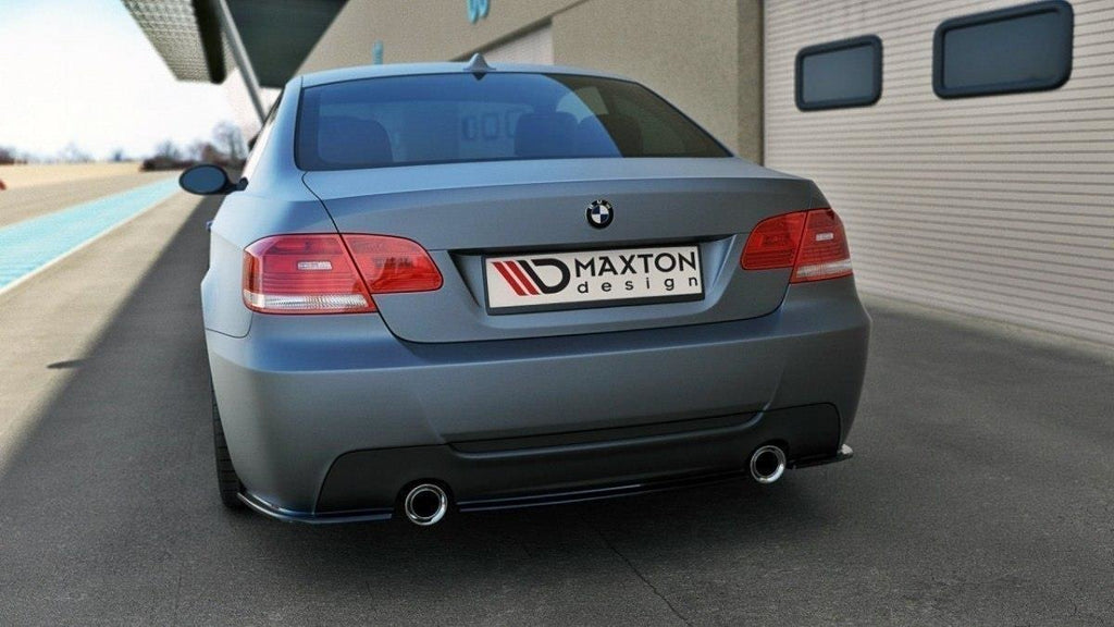 Maxton Design Heck Ansatz Flaps Diffusor passend für BMW 3er E92 M Paket schwarz Hochglanz