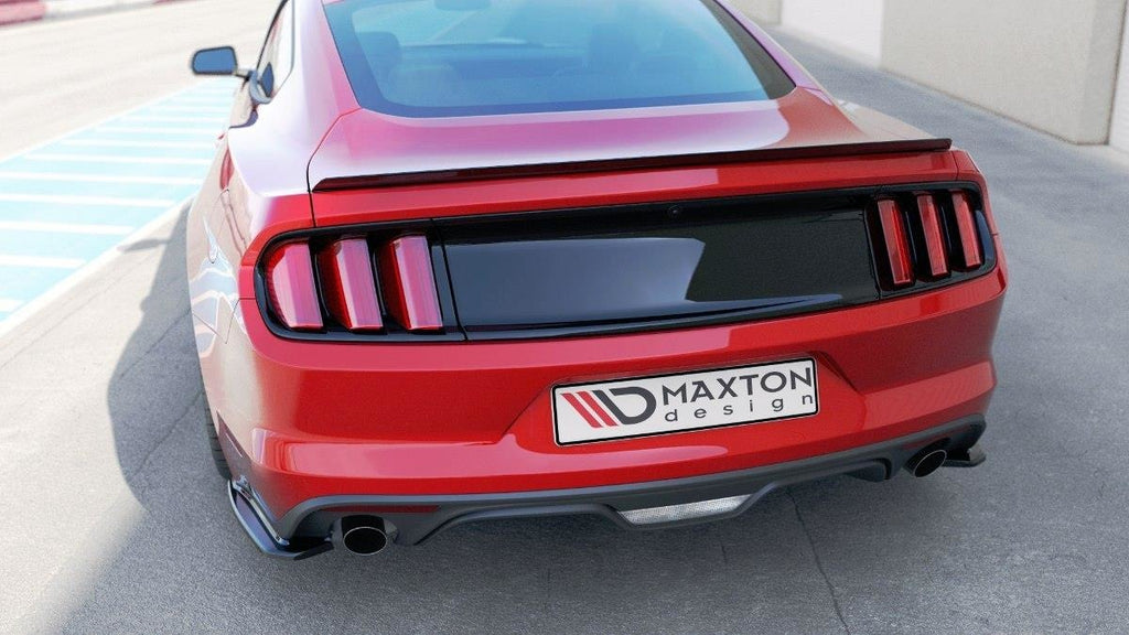 Maxton Design Heck Ansatz Flaps Diffusor passend für passend für Ford Mustang Mk6 schwarz Hochglanz