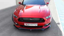 Maxton Design Front Ansatz passend für Ford Mustang Mk6 schwarz Hochglanz