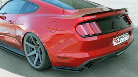 Maxton Design Heck Ansatz Flaps Diffusor passend für passend für Ford Mustang Mk6 schwarz Hochglanz