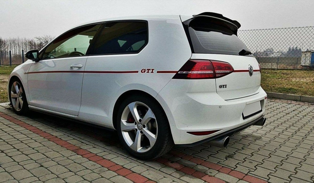 Maxton Design Spoiler CAP passend für VW GOLF Mk7 R/ GTI schwarz Hochglanz