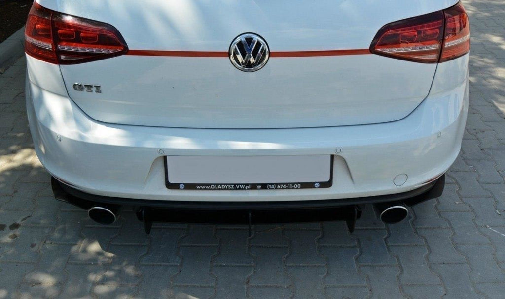 Maxton Design Diffusor Heck Ansatz passend für Heckschürze & Flaps passend für VW GOLF 7 GTI