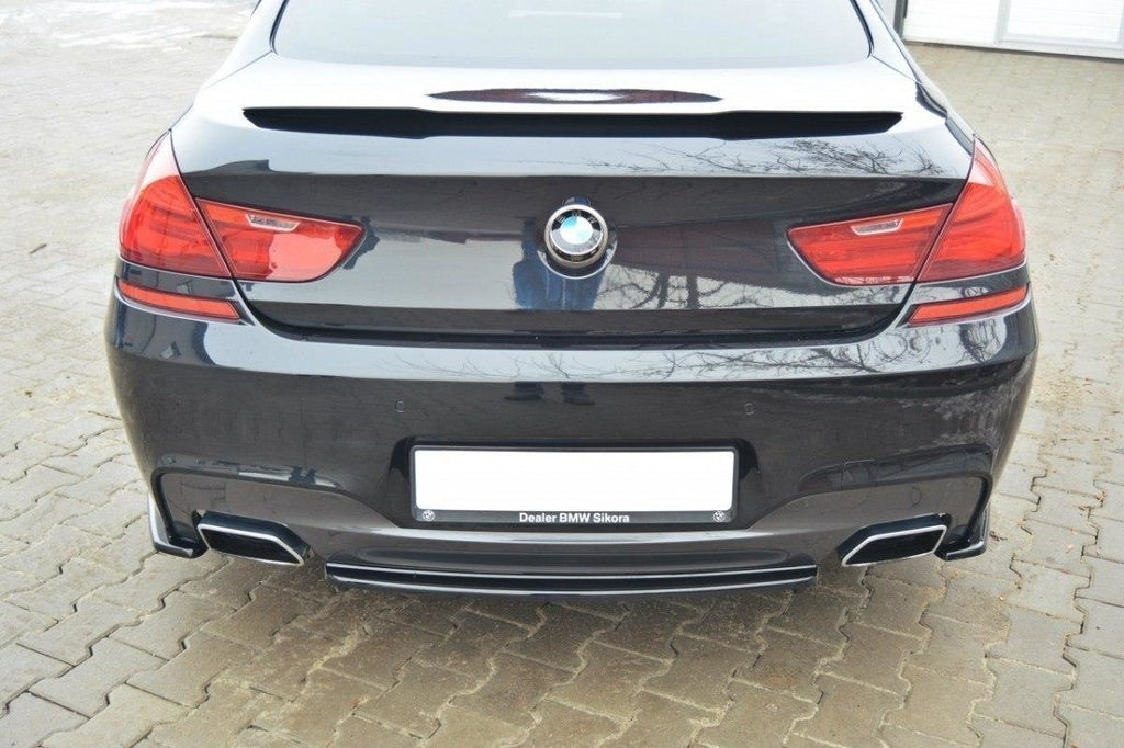 Maxton Design Heck Ansatz Flaps Diffusor passend für BMW 6er Gran Coupe M Paket schwarz Hochglanz