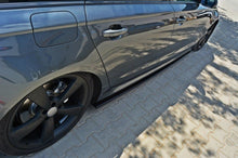 Laden Sie das Bild in den Galerie-Viewer, Maxton Design Seitenschweller Ansatz passend für Audi S6 / A6 S-Line C7  schwarz Hochglanz