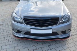 Maxton Design Front Ansatz passend für Mercedes C W204 AMG-Line (vor Facelift) schwarz Hochglanz