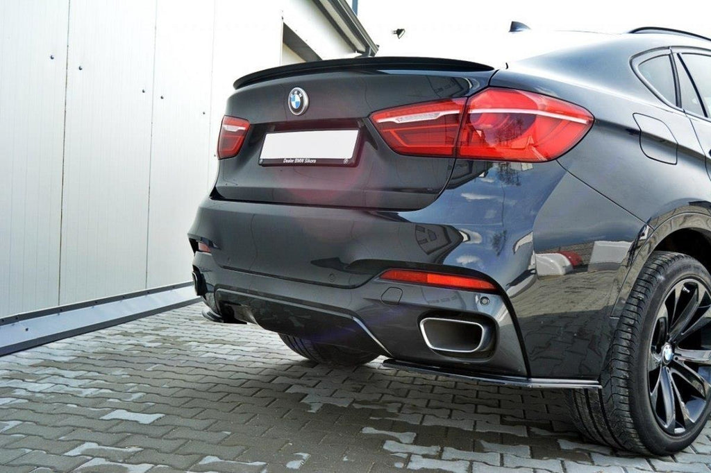 Maxton Design Heck Ansatz Flaps Diffusor passend für BMW X6 F16 M Paket schwarz Hochglanz