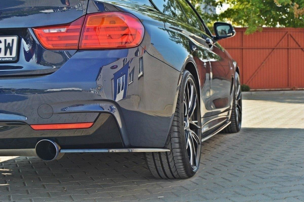 Maxton Design Heck Ansatz Flaps Diffusor passend für BMW 4er F32 M Paket schwarz Hochglanz