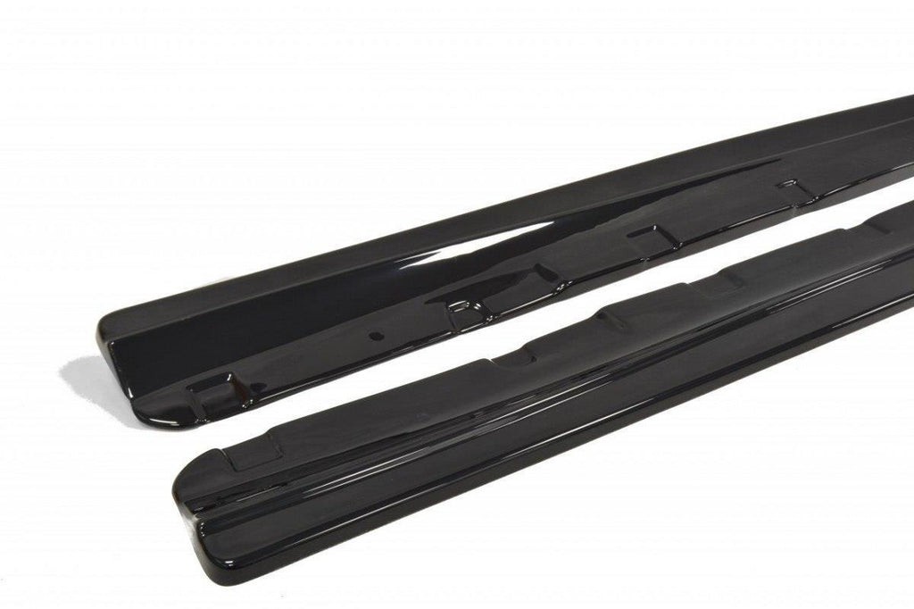 Maxton Design Seitenschweller Ansatz passend für MERCEDES C-KLASSE W204 Facelift schwarz Hochglanz