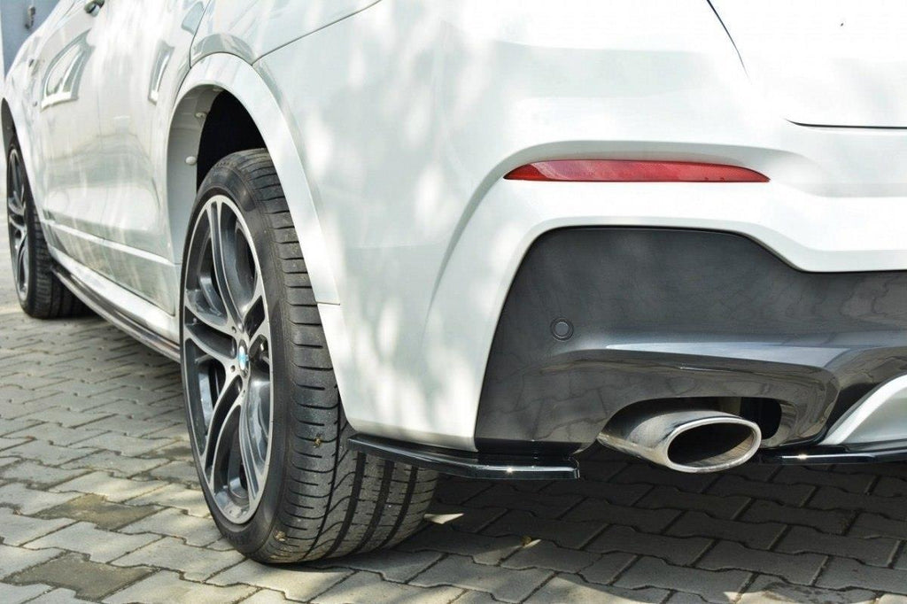 Maxton Design Heck Ansatz Flaps Diffusor passend für BMW X4 M Paket schwarz Hochglanz