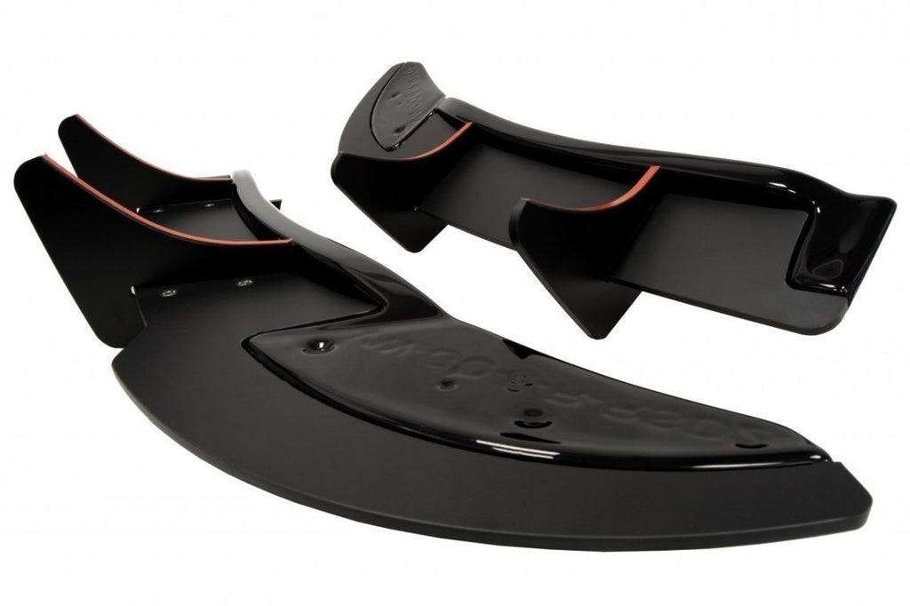 Maxton Design Heck Ansatz Flaps Diffusor passend für passend für VW GOLF 6 R (CNC) schwarz Hochglanz