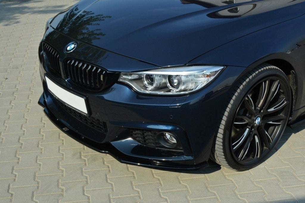 Maxton Design Front Ansatz passend für v.1 BMW 4er F32 M Paket schwarz Hochglanz