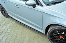 Laden Sie das Bild in den Galerie-Viewer, Maxton Design Seitenschweller Ansatz passend für Audi RS3 8V Sportback schwarz Hochglanz