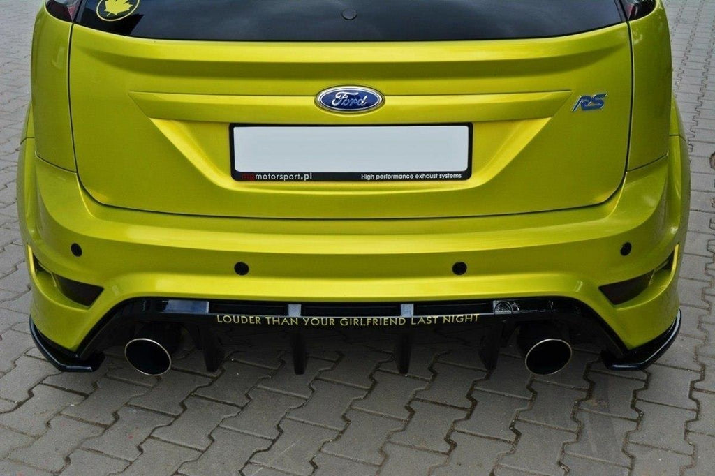 Maxton Design Heck Ansatz Flaps Diffusor passend für passend für Ford Focus RS Mk2 schwarz Hochglanz
