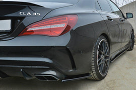 Maxton Design Heck Ansatz Flaps Diffusor passend für Mercedes CLA A45 AMG C117 Facelift schwarz Hochglanz