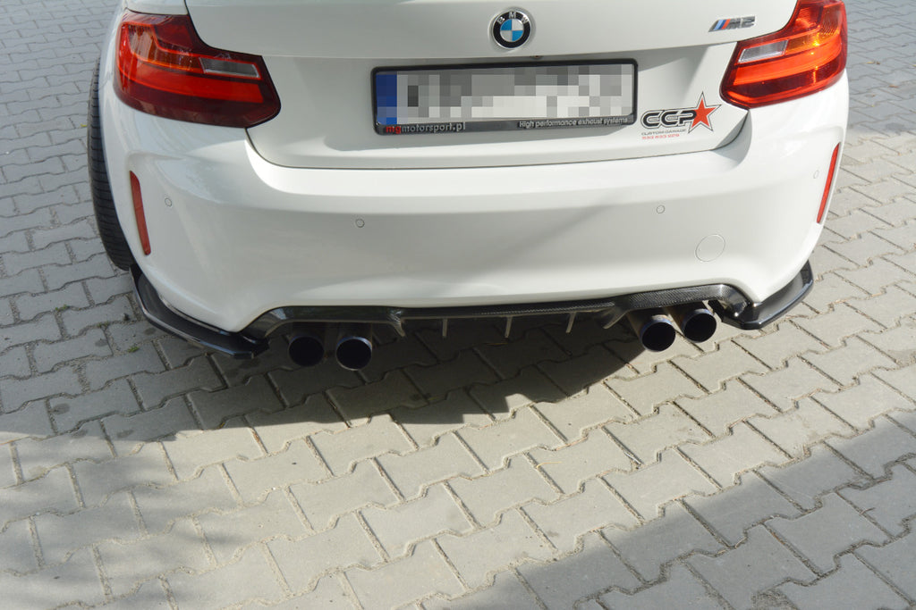 Maxton Design Heck Ansatz Flaps Diffusor passend für BMW M2 (F87) COUPE schwarz Hochglanz