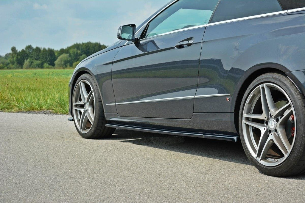 Maxton Design Seitenschweller Ansatz passend für Mercedes E W212 schwarz Hochglanz