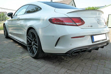 Laden Sie das Bild in den Galerie-Viewer, Maxton Design Heck Ansatz Flaps Diffusor passend für Mercedes C-Klasse C205 63 AMG Coupe schwarz Hochglanz