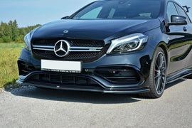 Maxton Design Front Ansatz passend für V.1 Mercedes A W176 AMG Facelift schwarz Hochglanz