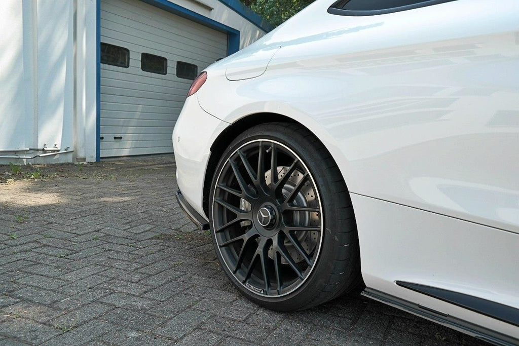 Maxton Design Heck Ansatz Flaps Diffusor passend für Mercedes C-Klasse C205 63 AMG Coupe schwarz Hochglanz