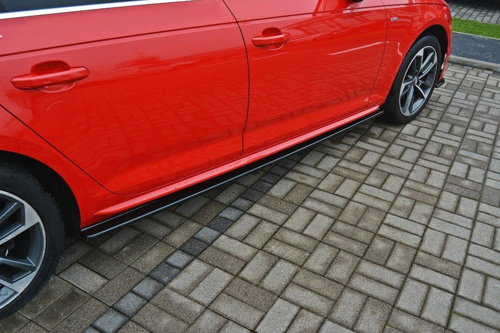 Maxton Design Seitenschweller Ansatz passend für Audi S4 / A4 S-Line B9 schwarz Hochglanz