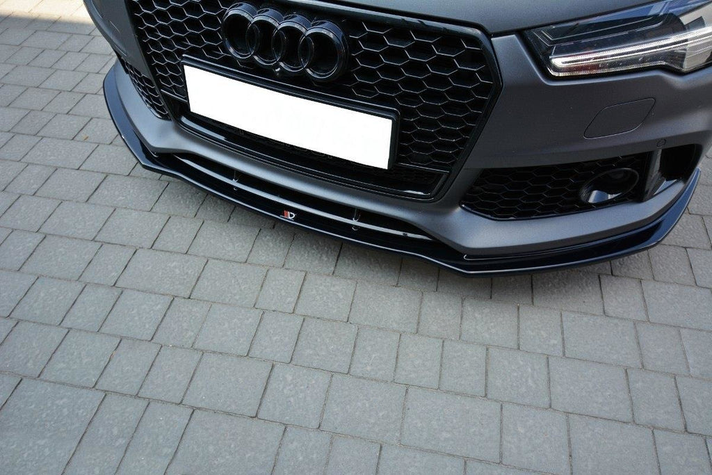 Maxton Design Front Ansatz passend für V.1 Audi RS7 Facelift schwarz Hochglanz