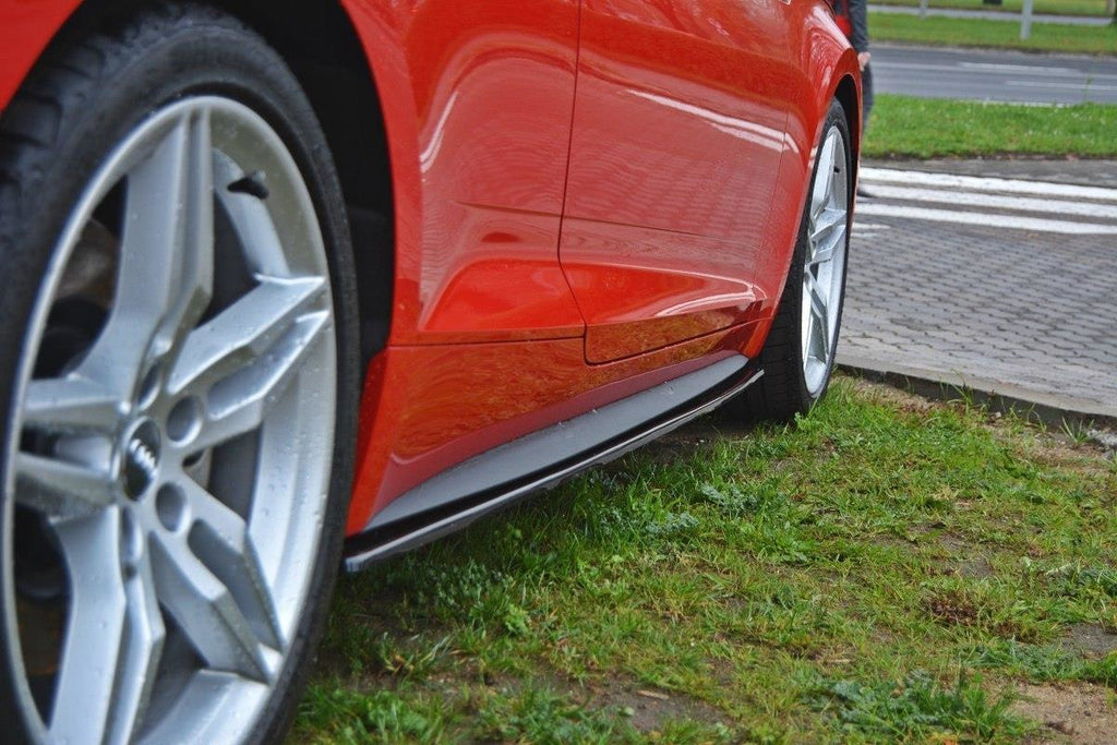 Maxton Design Seitenschweller Ansatz passend für Audi S5 / A5 S-Line F5 Coupe schwarz Hochglanz