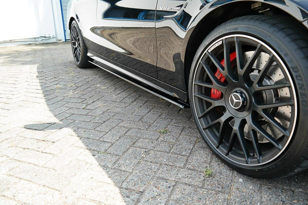 Maxton Design Seitenschweller Ansatz passend für Mercedes C-Klasse S205 63 AMG Kombi schwarz Hochglanz