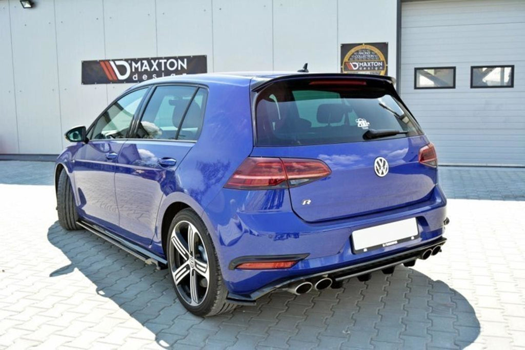Maxton Design Mittlerer Diffusor Heck Ansatz passend für VW GOLF 7 R Facelift schwarz Hochglanz