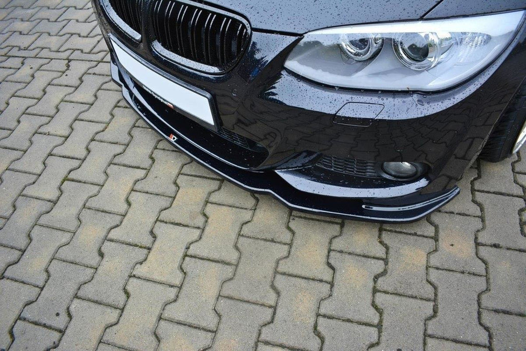 Maxton Design Front Ansatz passend für V.2 BMW 3er E92 M Paket FACELIFT schwarz Hochglanz