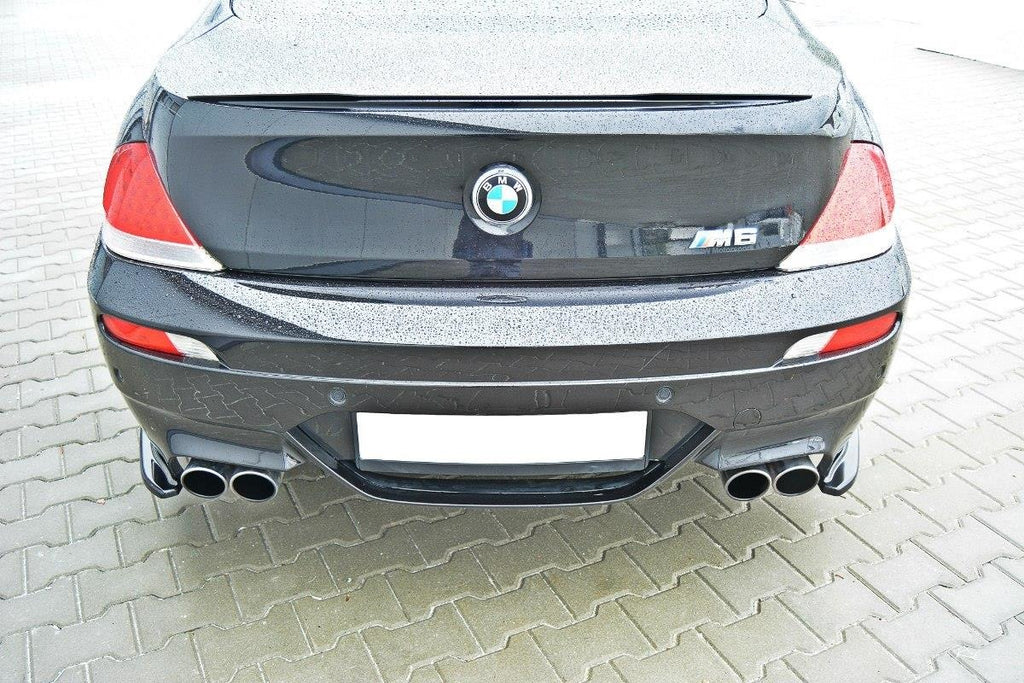 Maxton Design Heck Ansatz Flaps Diffusor passend für BMW M6 E63 schwarz Hochglanz