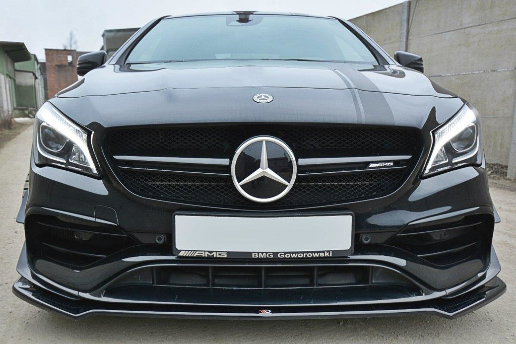 Maxton Design Front Ansatz passend für V.2 Mercedes CLA A45 AMG C117 Facelift schwarz Hochglanz