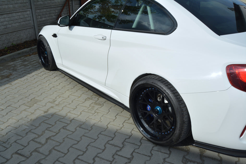 Maxton Design Seitenschweller Ansatz passend für BMW M2 F87 COUPE schwarz Hochglanz